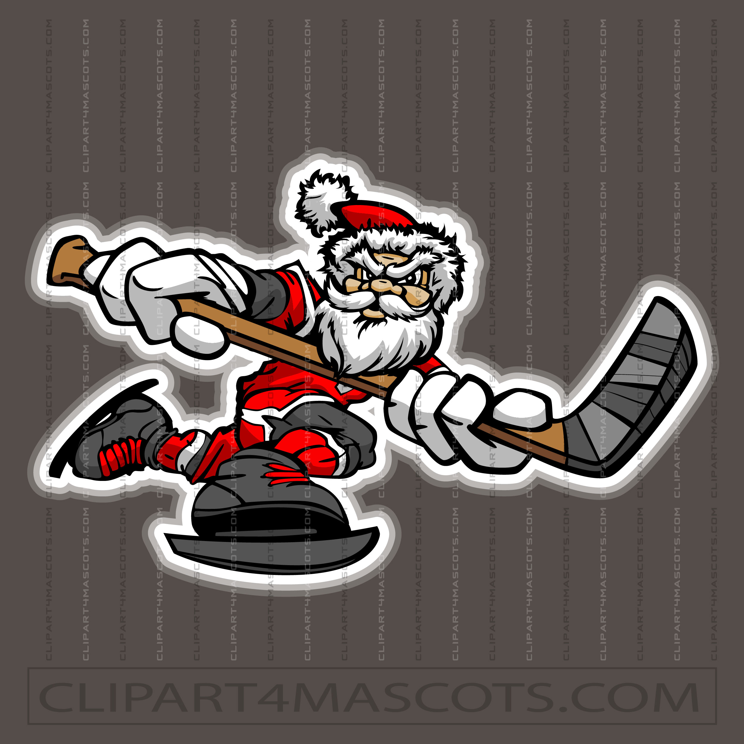 Clip Art Hockey Santa