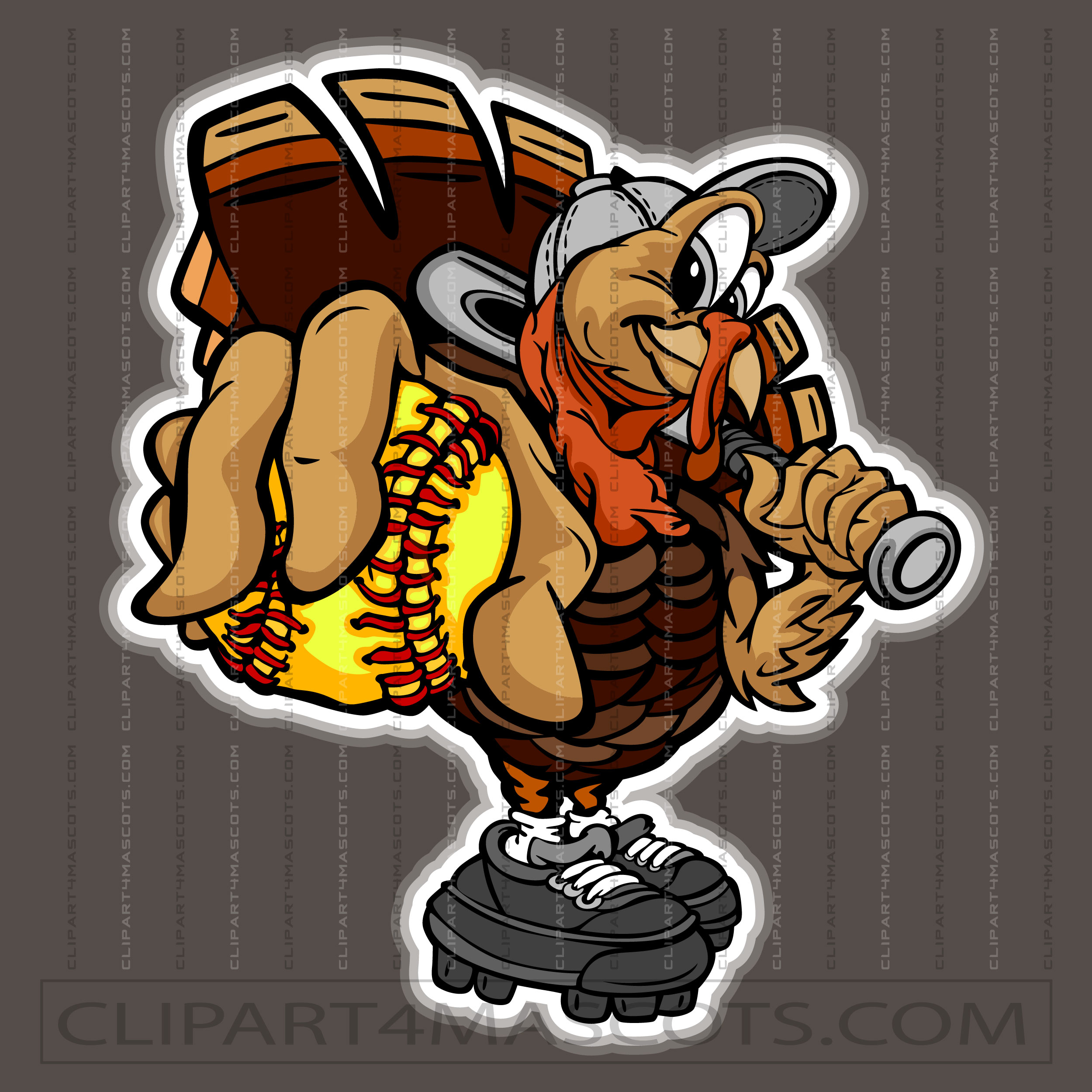 Thanksgiving Turkey Fastpitch Clip Art