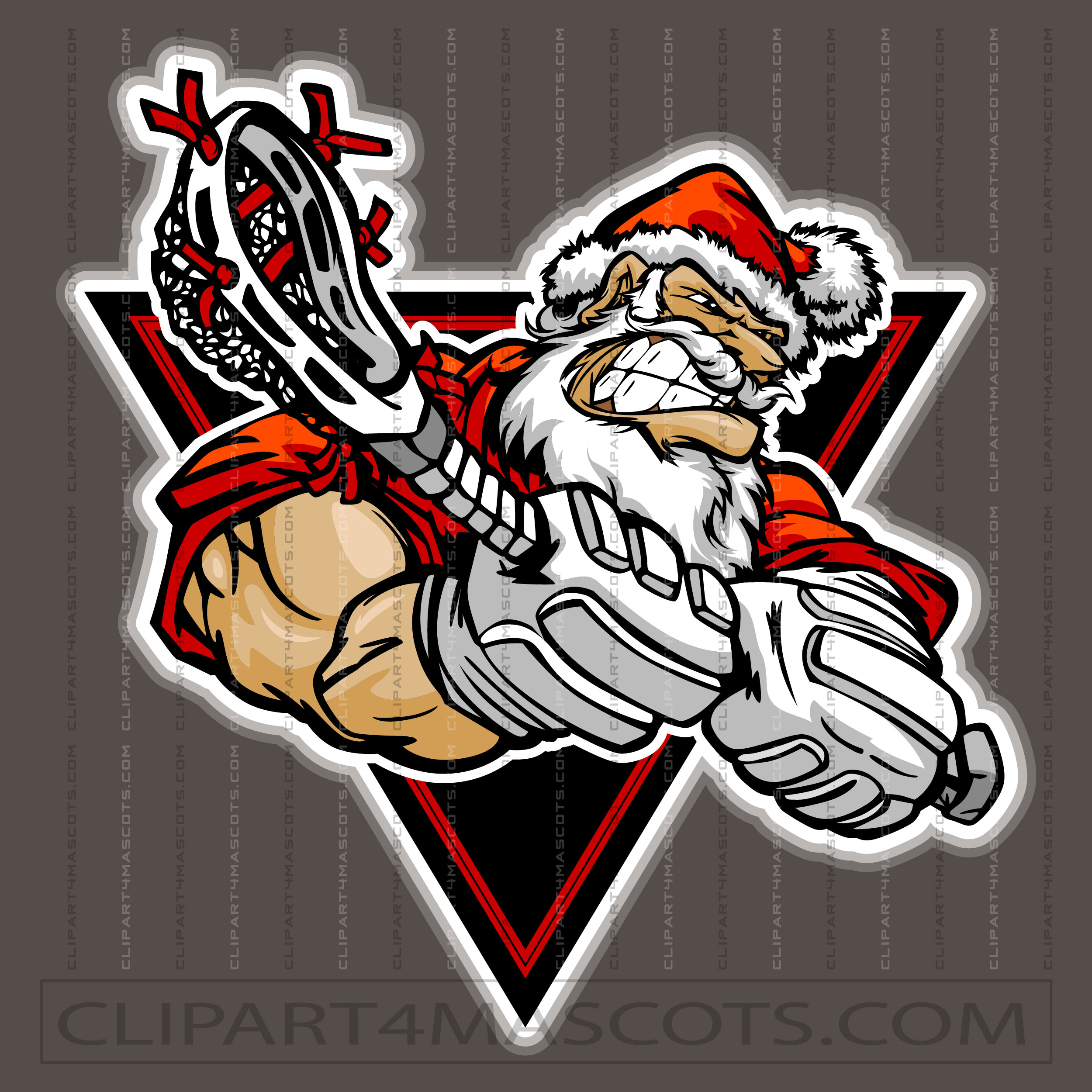 Santa Lacrosse Clip Art